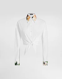Bouquet-print poplin shirt