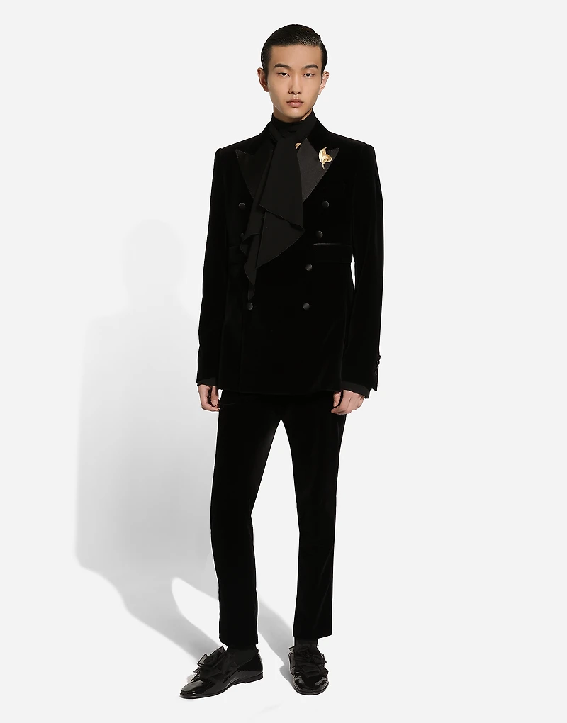 Classic velvet tuxedo pants