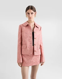 Single-breasted floral quilted jacquard Gabbana jacket