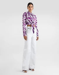Majolica-print poplin shirt