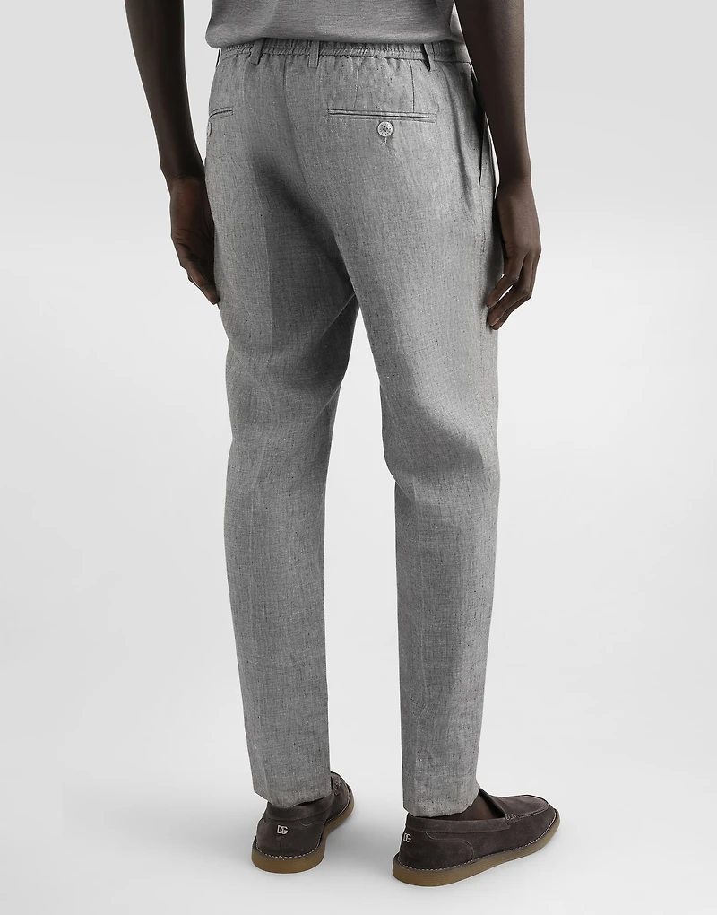 Washed linen canvas trousers