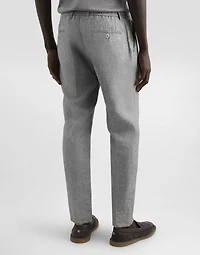 Washed linen canvas trousers