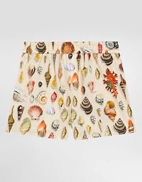 Shell-print poplin bermuda shorts