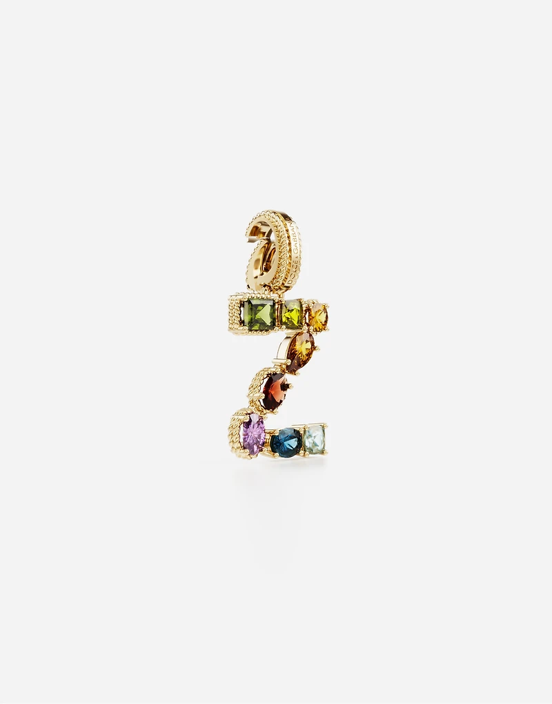 Charm Z Lettering 18-carat yellow gold and multicolored gems