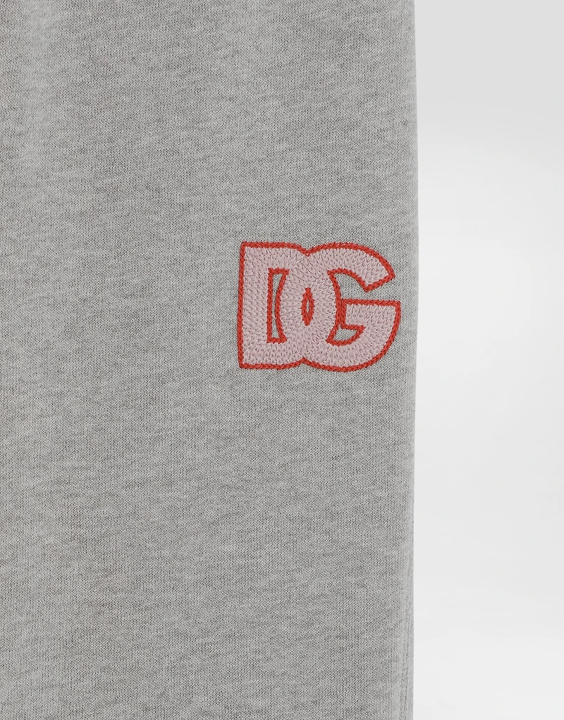 Oversized fleece trousers with DG embroidery