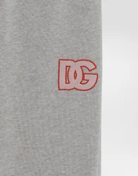 Oversized fleece trousers with DG embroidery