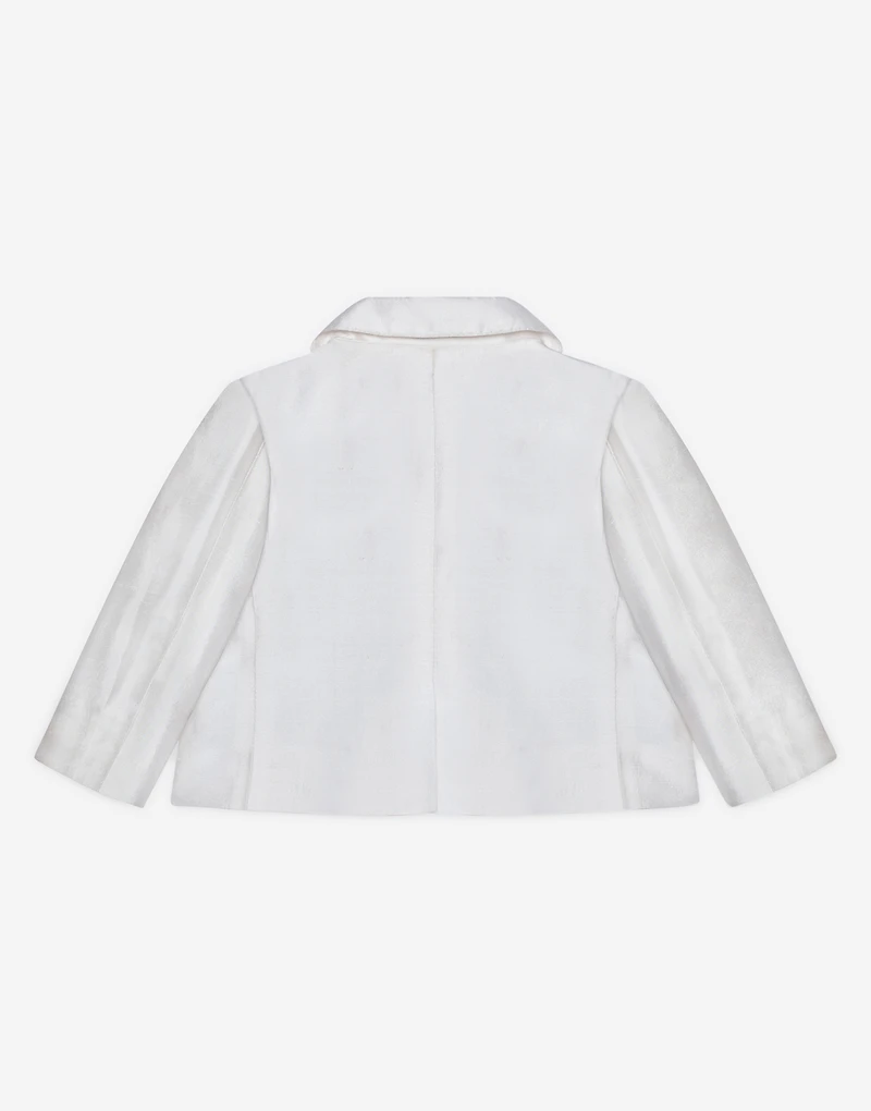 Single-breasted silk shantung jacket