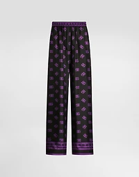 DG logo all-over print silk vanity pants