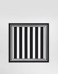 Striped-print silk twill foulard (50 x 50)