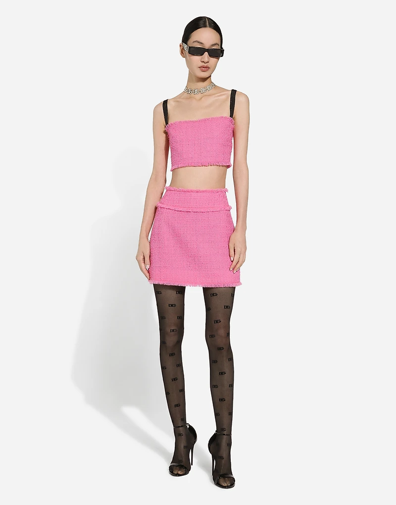 Raschel tweed miniskirt