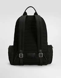 Nylon backpack with rubberized logo