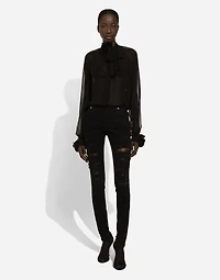 Chiffon pussy-bow shirt