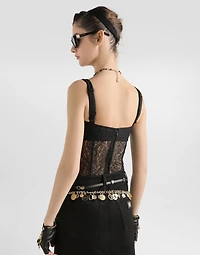Lace top with underbust cut