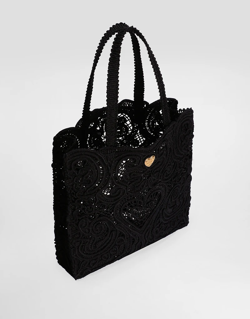 Medium cordonetto lace Beatrice shopper