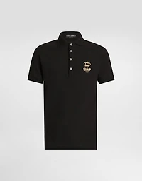 Cotton piqué polo-shirt with embroidery