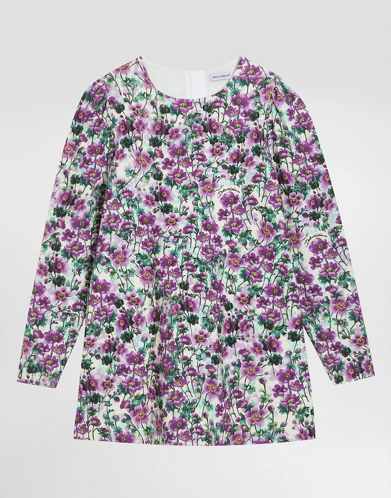 Violets-print dress