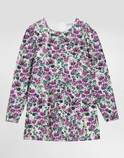 Violets-print dress