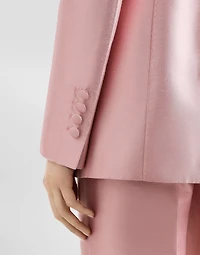 Silk shantung single-breasted jacket