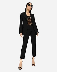 Single-breasted woolen Turlington blazer