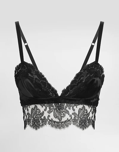 Satin and lace bralette top