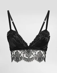 Satin and lace bralette top