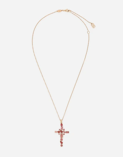 Rainbow Monochrome Pendant 18 carat red gold and pink tourmalines