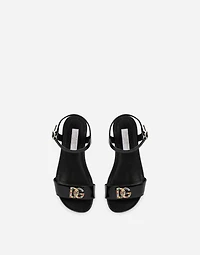 Patent leather sandals with DG logo