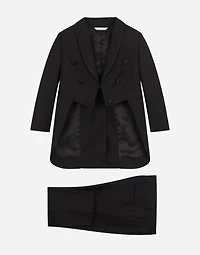 Single-breasted evening suit in stretch woolen fabric