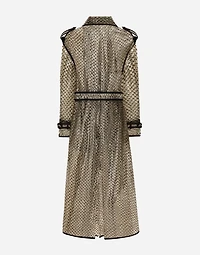 PVC-bonded lurex mesh trench coat