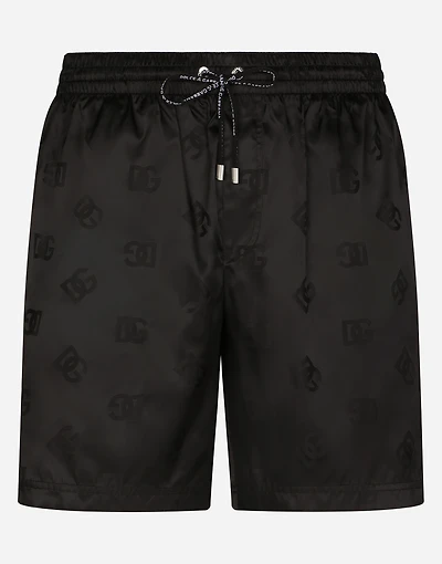Mid-length jacquard swim trunks with DG Monogram