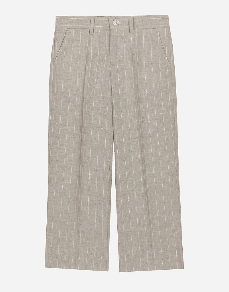 Classic pinstripe linen pants