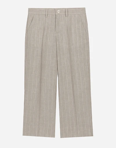 Classic pinstripe linen pants