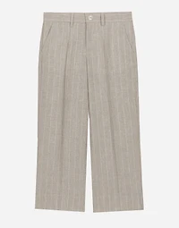 Classic pinstripe linen pants