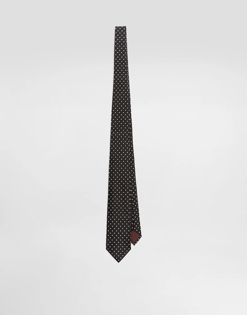 Polka dot jacquard tie