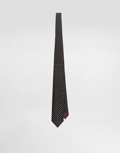 Polka dot jacquard tie