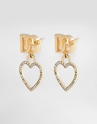 DG logo and heart stud earrings
