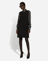 Raschel tweed calf-length dress with DG logo