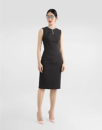 Woolen calf-length sheath dress