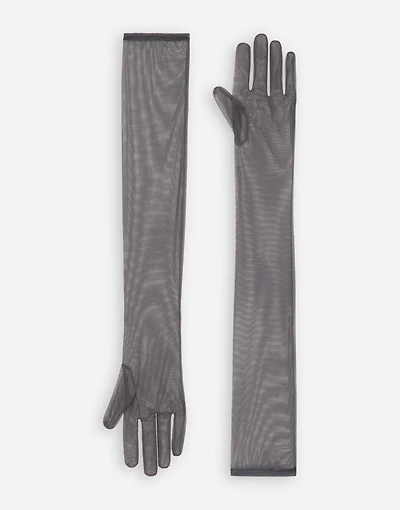 KIM DOLCE&GABBANA Long light stretch tulle gloves