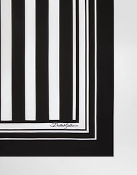 Striped-print silk twill foulard ( x