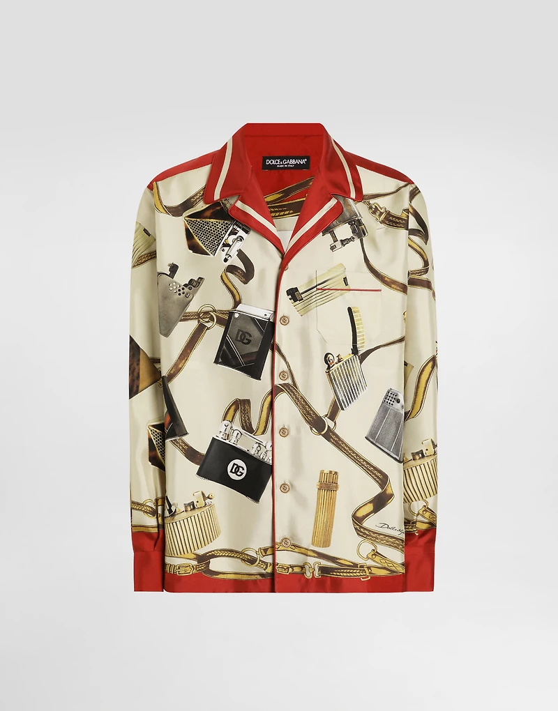 Silk shirt with lighter print