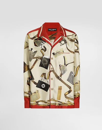 Silk shirt with lighter print