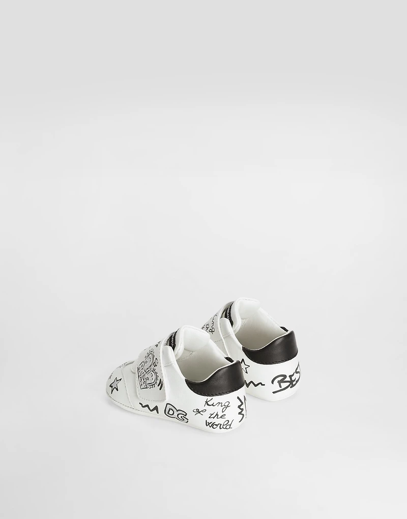 Sneakers in printed nappa leather
