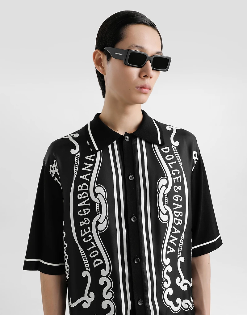 Silk and cotton shirt with bandanna print