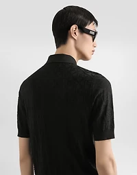 Silk polo shirt with logo
