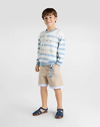 Striped plain-knit pullover with Dolce&Gabbana logo