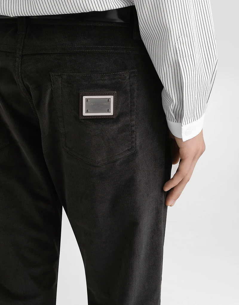 Cotton and cashmere regular trousers