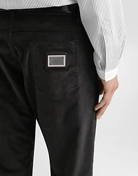 Cotton and cashmere regular trousers