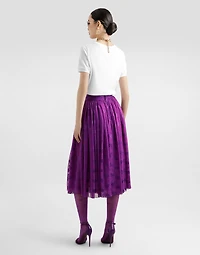 Devoré satin jacquard skirt