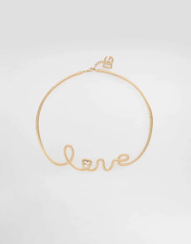 Semi-rigid necklace with “love” lettering
